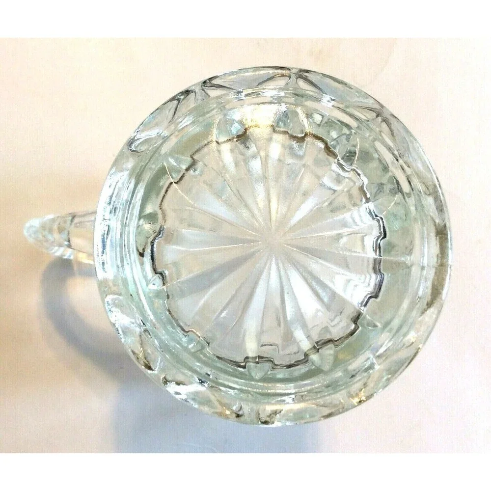 Clear Glass creamer Pitcher Anchor Hocking ? prescut glass 5”vintage